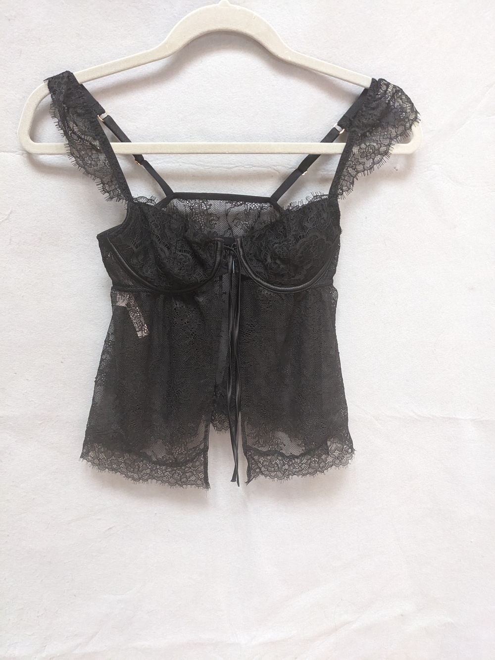 Victoria's Secret Black Lace Sheer Babydoll Chemise